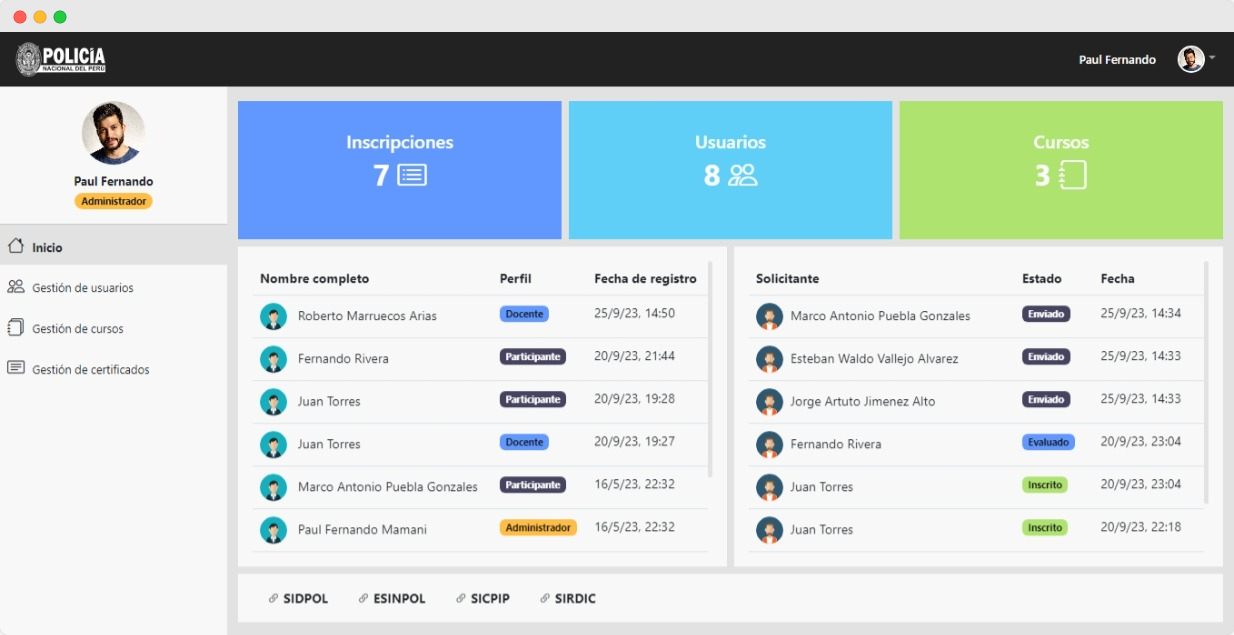 Plataforma virtual PNP